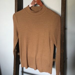 Taupe Uniqlo Mock Turtleneck Top